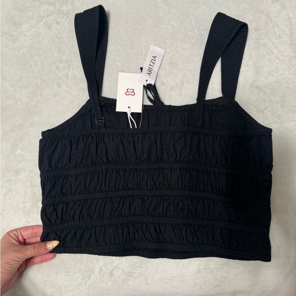 Aritzia Martine Poplin Top- Black - Picture 6 of 6